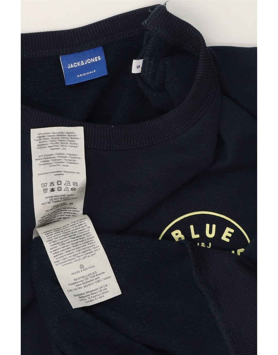 Męska bluza JACK & JONES, mała, granatowa, bawełniana