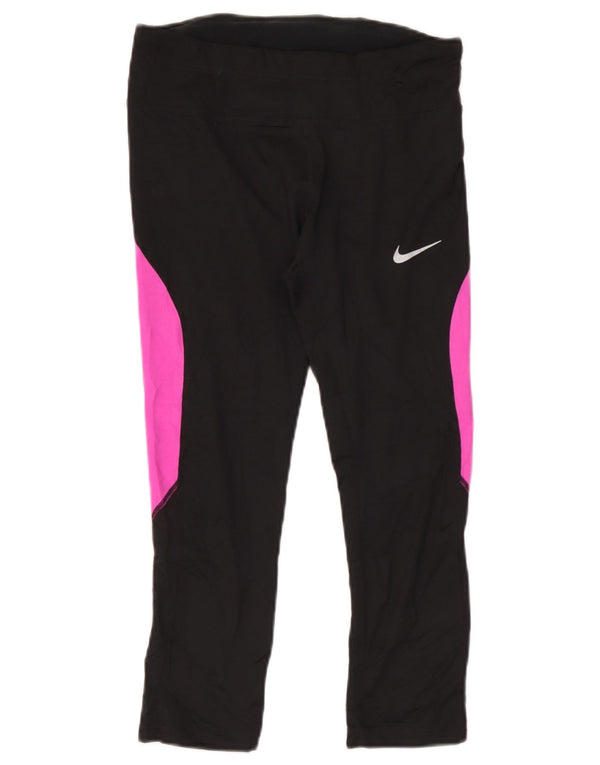 Damskie legginsy Nike Dri Fit UK 12, poliester w kolorze średniej czarnej kolorystyki