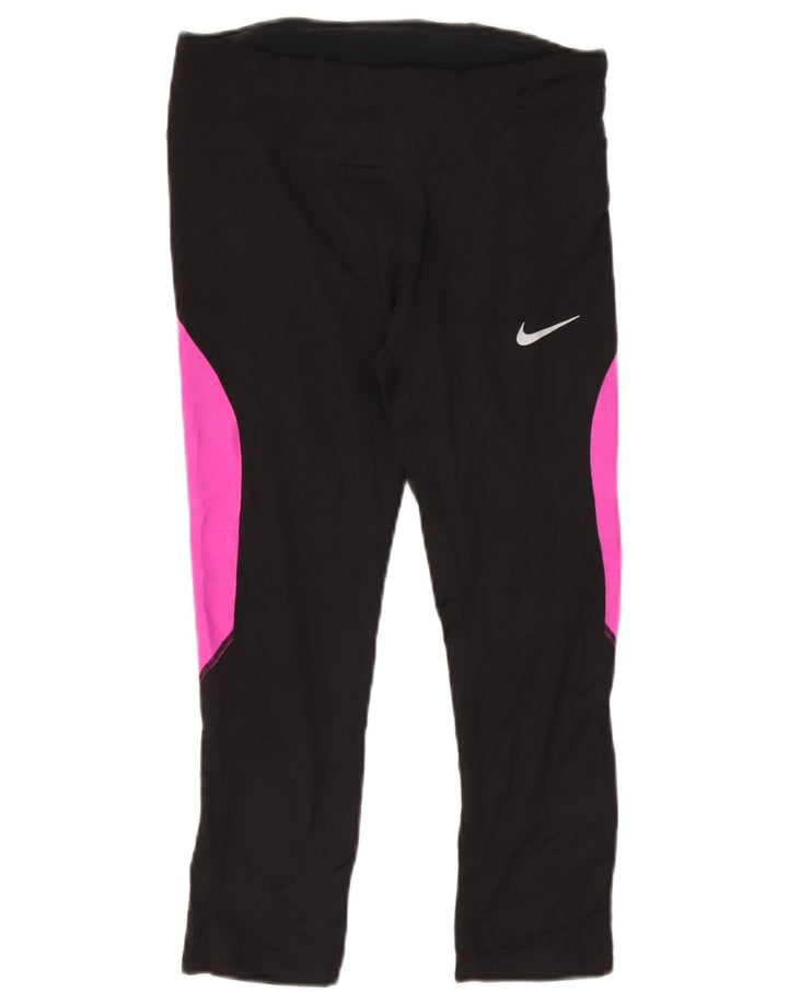 Damskie legginsy Nike Dri Fit UK 12, poliester w kolorze średniej czarnej kolorystyki