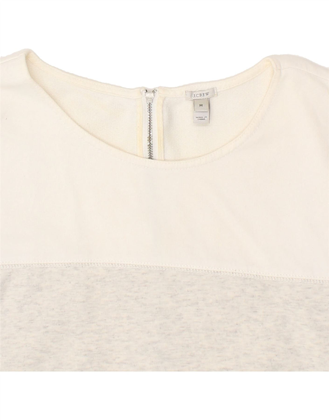 J. CREW Womens Top Long Sleeve UK 14 Medium Grey Colourblock Cotton Vintage J. Crew and Second-Hand J. Crew from Messina Hembry 