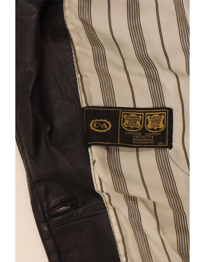 Damski płaszcz skórzany C&A UK 18 XL, czarny