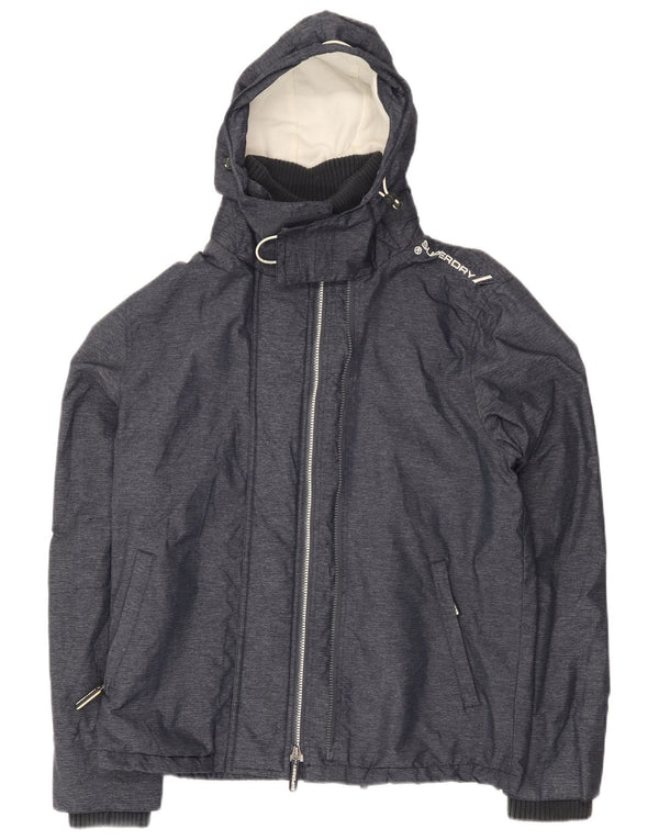 Męska wiatrówka z kapturem Superdry Graphic UK 40, duża, granatowa, nylonowa