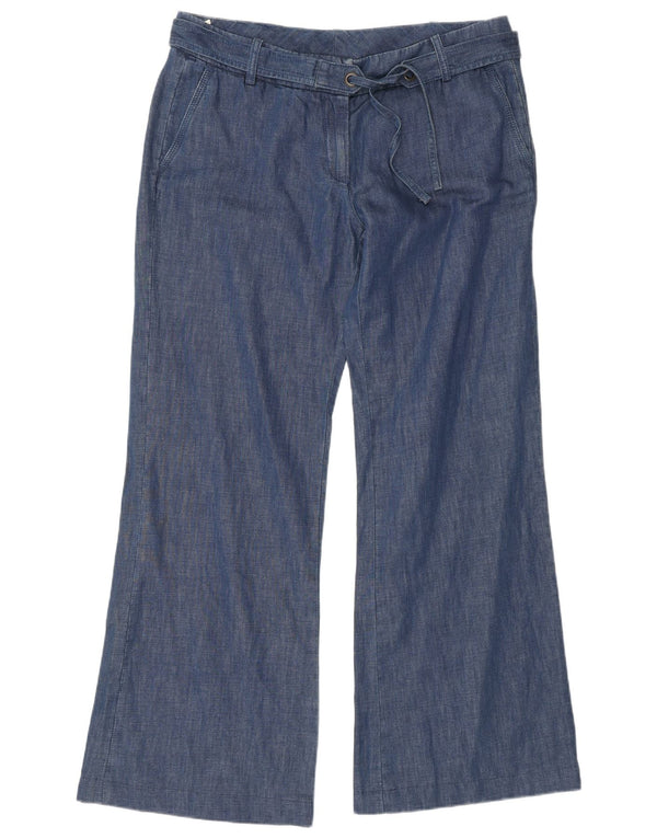 Murphy & Nye Womens Wide Leg Chino Trousers W36 L32 Blue Cotton