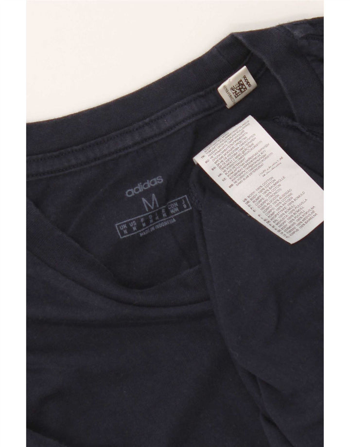 Adidas Męski T-Shirt Top Średni Granatowy Bawełniany