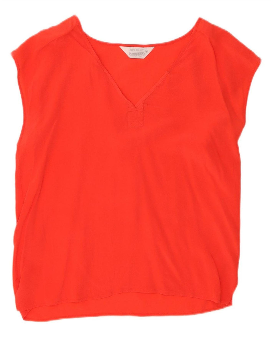 COOCOON Womens Sleeveless Blouse Top UK 16 Large Red Silk