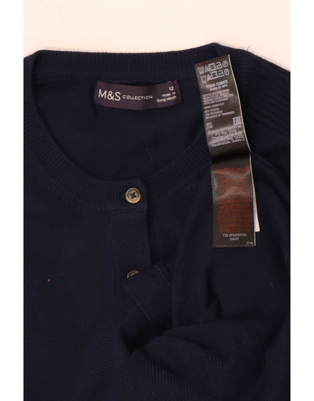 Sweter damski Marks & Spencer UK 12, średni granatowy, wiskoza