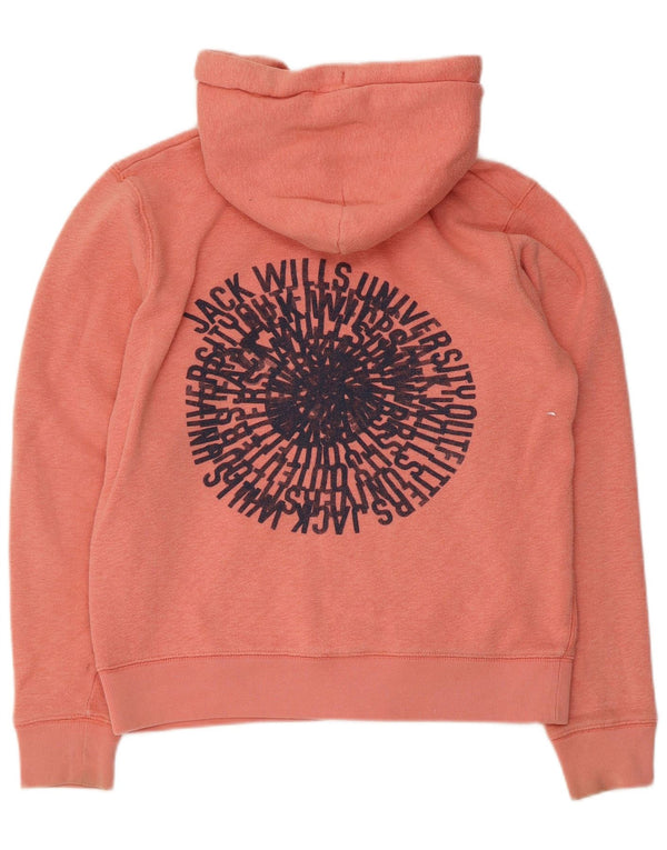 Sweter damski Jack Wills z grafiką i zamkiem błyskawicznym, UK 14, średni, różowy, bawełniany