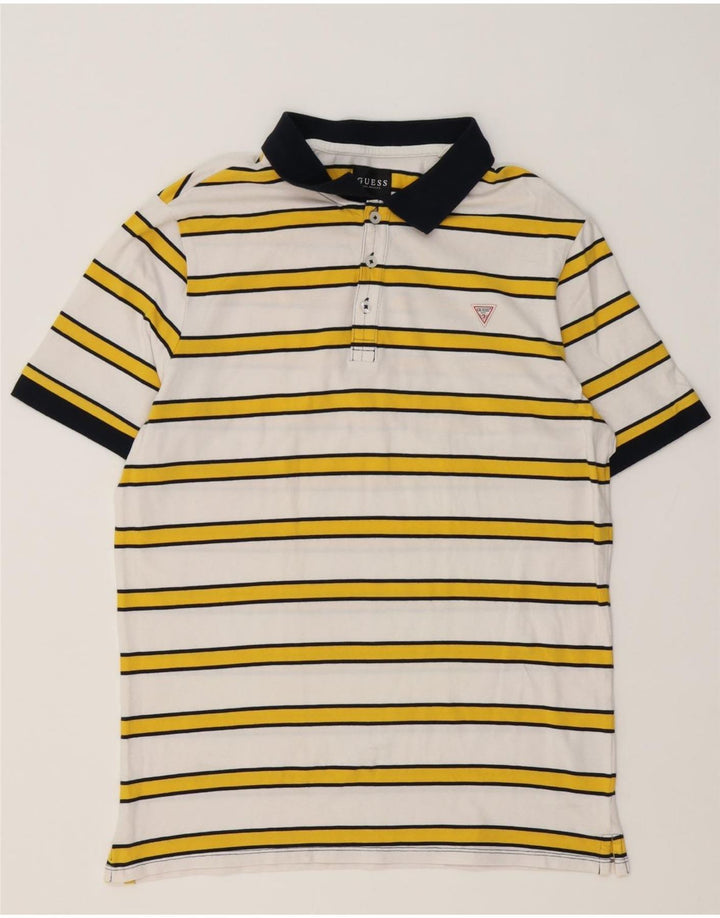 Męska koszulka polo Guess, duża, bawełniana w białe paski