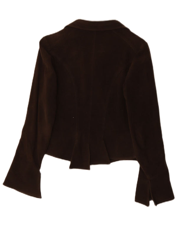 Ferrone Womens Blazer Jacket IT 42 Medium Brown Cotton