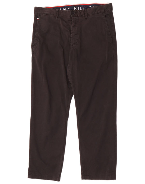 Męskie proste spodnie Chino Tommy Hilfiger W30 L26 Czarna bawełna