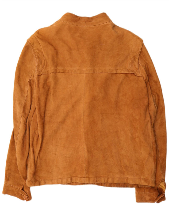 Zamszowa kurtka męska VINTAGE IT 50, duża, brązowa, skórzana