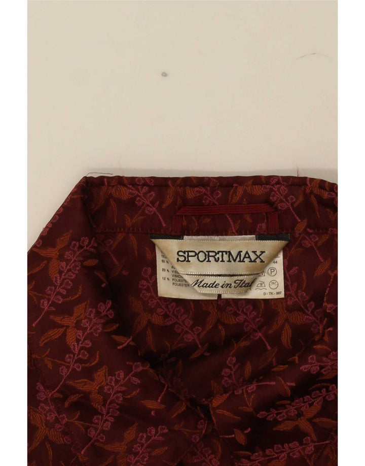 Damska marynarka z krótkim rękawem Sportmax UK 12 Średni brąz w kwiaty