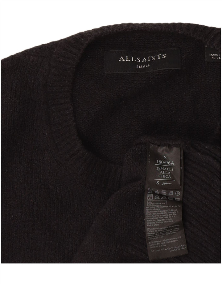 Męski sweter z okrągłym dekoltem All Saints, mały, granatowy, bawełniany
