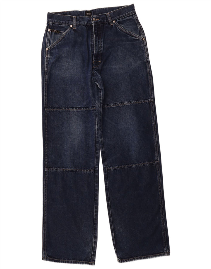 Męskie proste dżinsy HUGO BOSS W31 L34 Granatowa bawełna