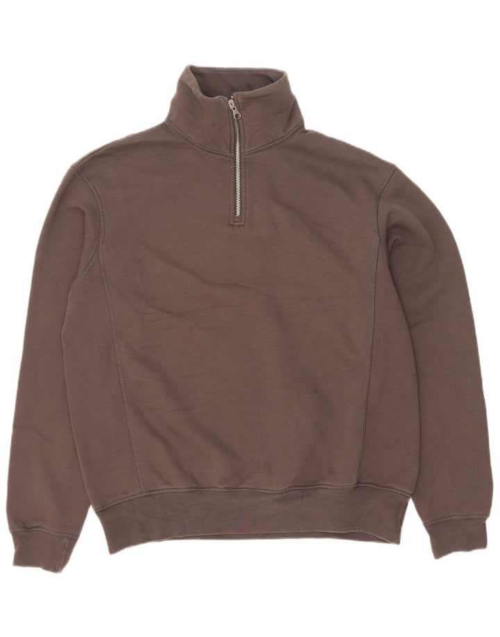 Męska bluza Zara z zamkiem błyskawicznym, mała, szara, bawełniana