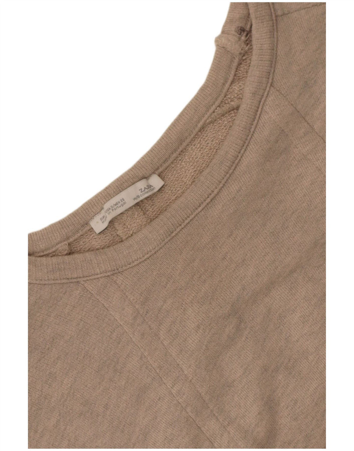 Damska bluza oversize z krótkim rękawem Zara UK 10 Small Beige