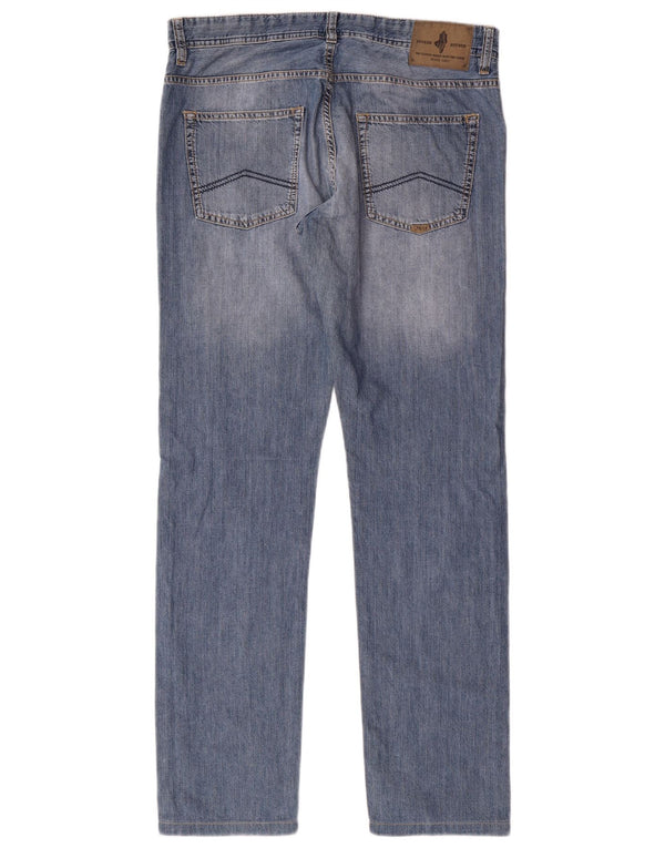 Marlboro Classics Męskie jeansy zwężane o regularnym kroju W32 L34 Niebieska bawełna