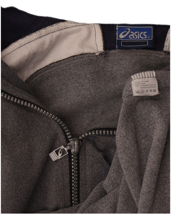 Męska kurtka dresowa Asics z grafiką, 2XL, szary poliester z blokami kolorów
