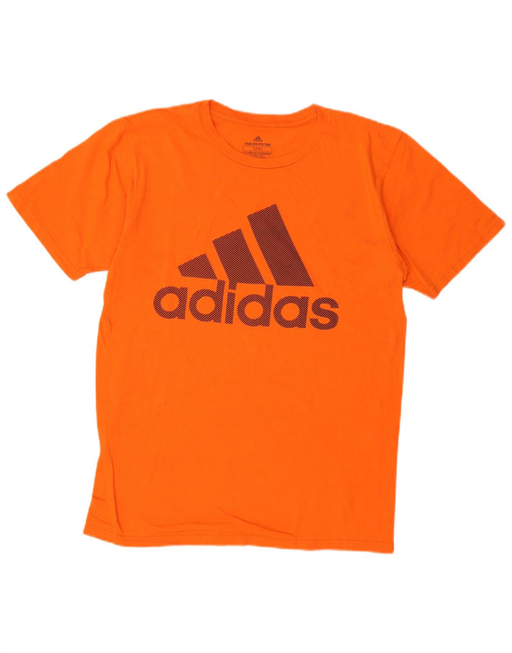 ADIDAS Mens Graphic T-Shirt Top Medium Orange Cotton