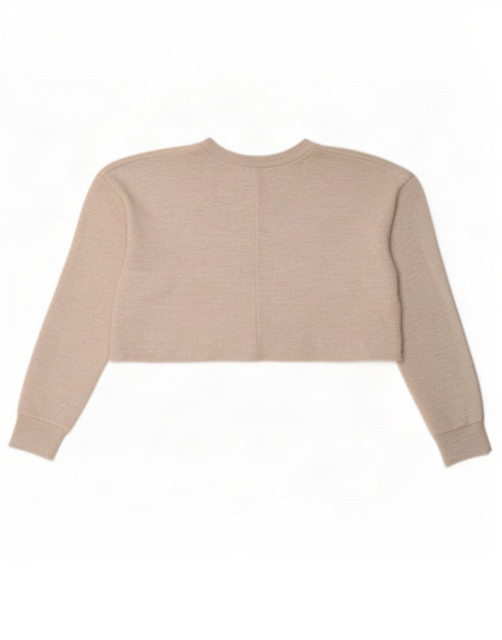 Damski krótki top Zara Oversize z długim rękawem, UK 10, mały, beżowy poliester
