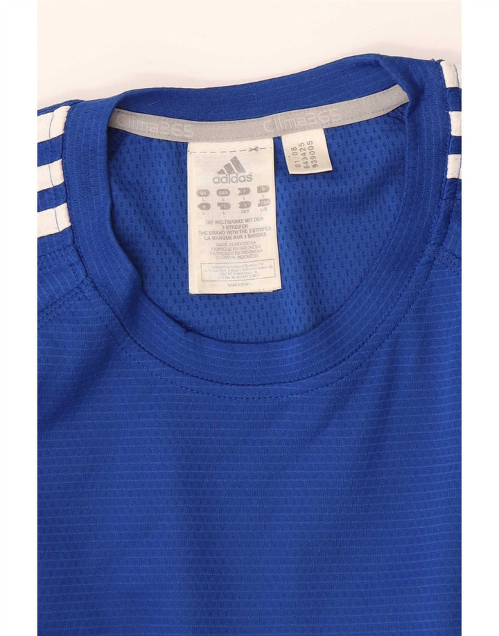 Adidas Męski T-shirt Top Duży Niebieski Poliester