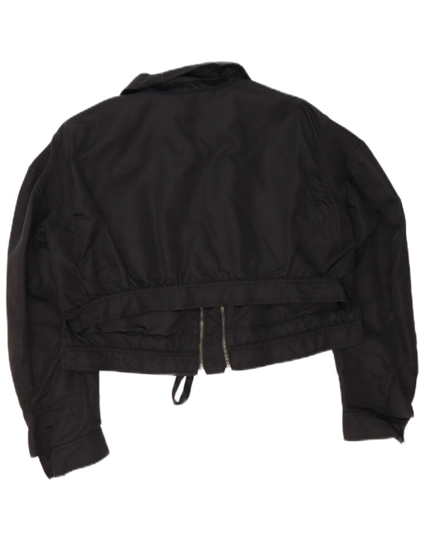 Damska krótka kurtka bomberka Zara Oversize UK 6 XS, czarna, poliamidowa