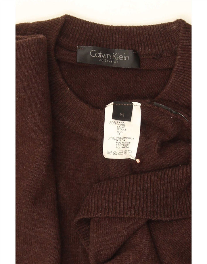Męski sweter Calvin Klein z okrągłym dekoltem, średnio brązowa wełna