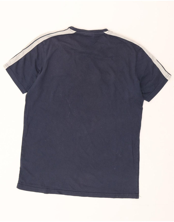 T-shirt męski ELLESSE Średni, granatowy, bawełniany blok kolorów