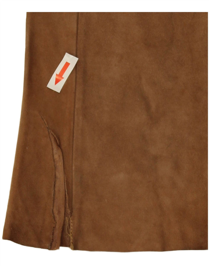 Vintage damskie spodnie zamszowe Flare W26 L26 beżowe