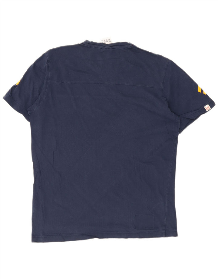 Adidas Męski T-Shirt Top Średni Granatowy Bawełniany