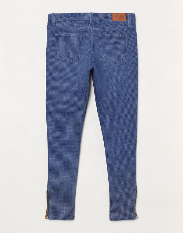 Damskie jeansy skinny Tommy Hilfiger W28 L28 Niebieskie kropki, bawełniane