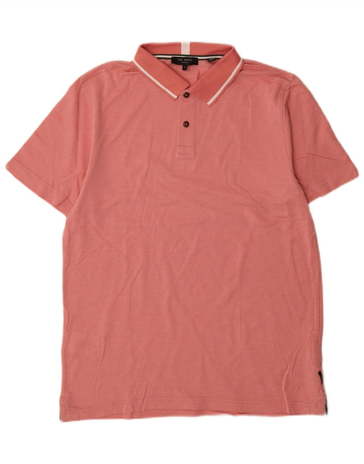 Męska koszulka polo Ted Baker, rozmiar 2, mała, różowa, bawełniana