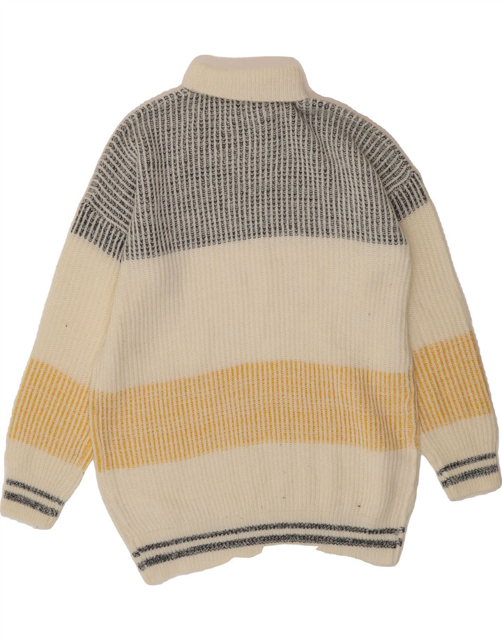 BROADWAY & SPRING Womens Roll Neck Jumper Sweater UK 14 Medium White Vintage Broadway & Spring and Second-Hand Broadway & Spring from Messina Hembry 