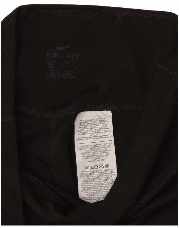 Damskie legginsy NIKE Dri Fit Capri UK 12, średni czarny poliester