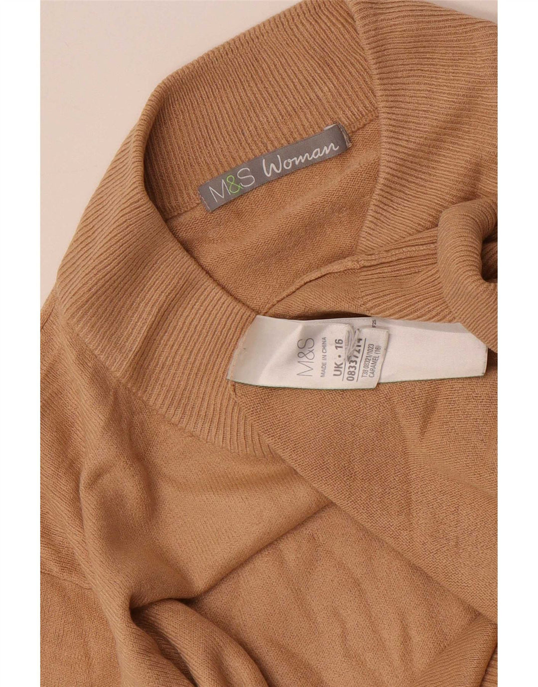 Marks & Spencer Damski sweter z golfem UK 16, duży brązowy