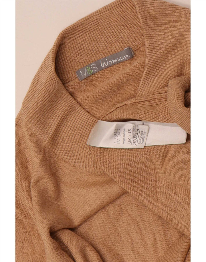 Marks & Spencer Damski sweter z golfem UK 16, duży brązowy