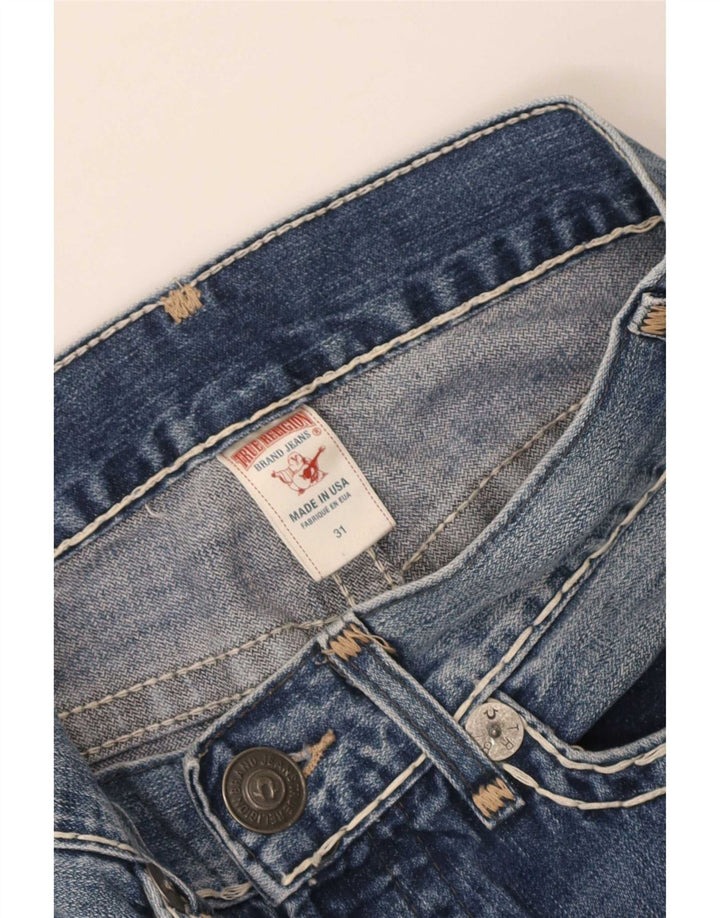 Damskie proste dżinsy True Religion W31 L28 Niebieskie bawełniane