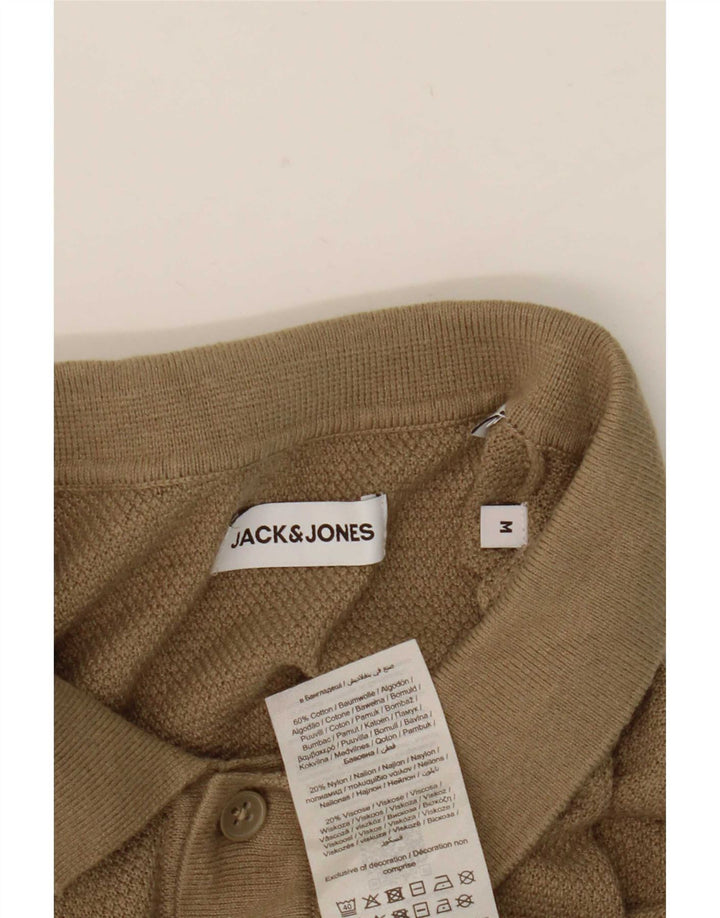 Koszula męska z krótkim rękawem Jack & Jones, średnio beżowa, bawełniana