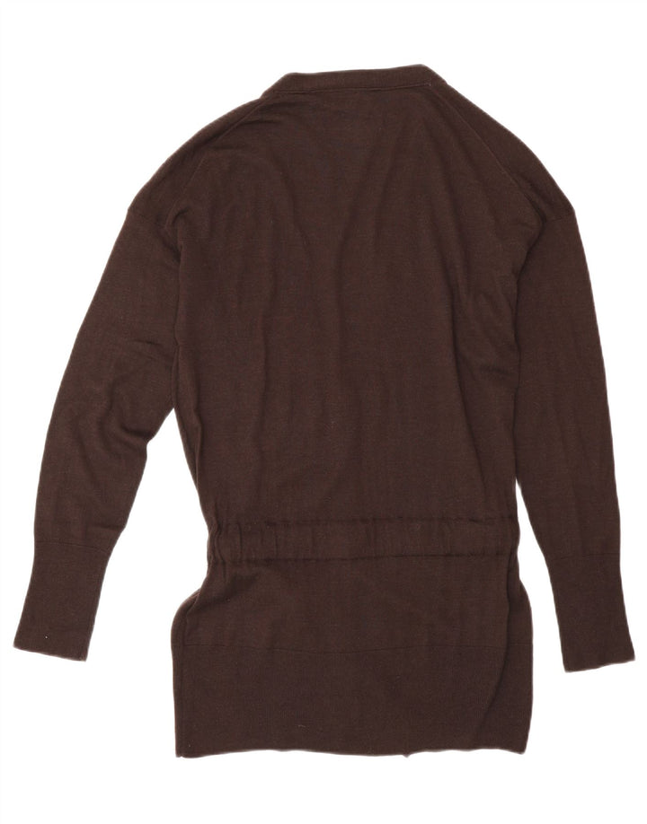 Sweter damski Massimo Dutti Longline Cardigan UK 14, duży, brązowy, wełniany