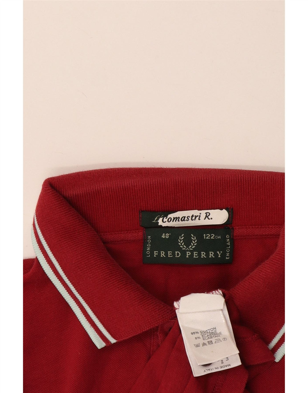 Męska koszulka polo Fred Perry IT 48, średnia bordowa bawełna