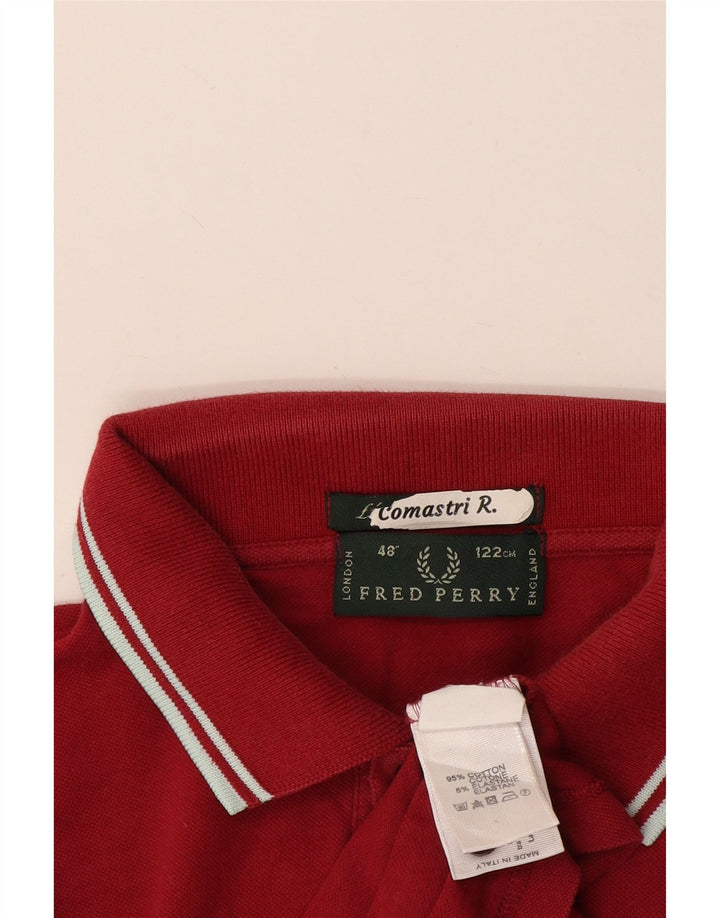 Męska koszulka polo Fred Perry IT 48, średnia bordowa bawełna