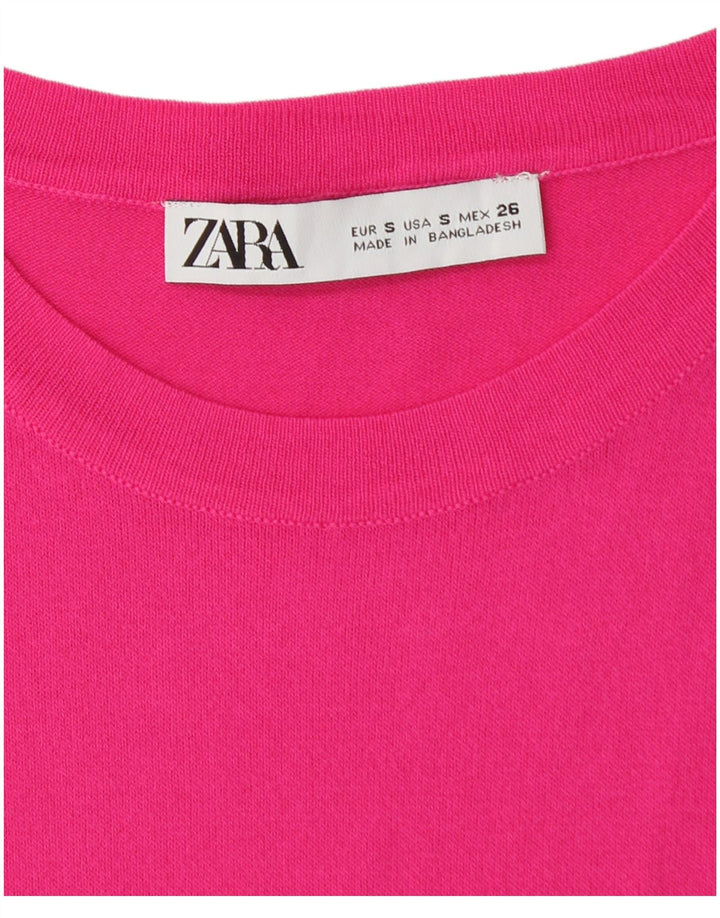 T-shirt damski Zara Top UK 8, mały, różowy
