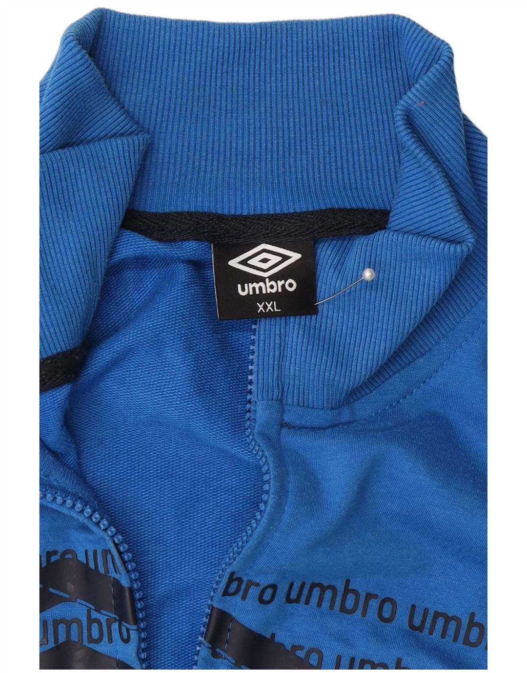 Męska kurtka dresowa Umbro z grafiką, 2XL, niebieska bawełna z blokami kolorów