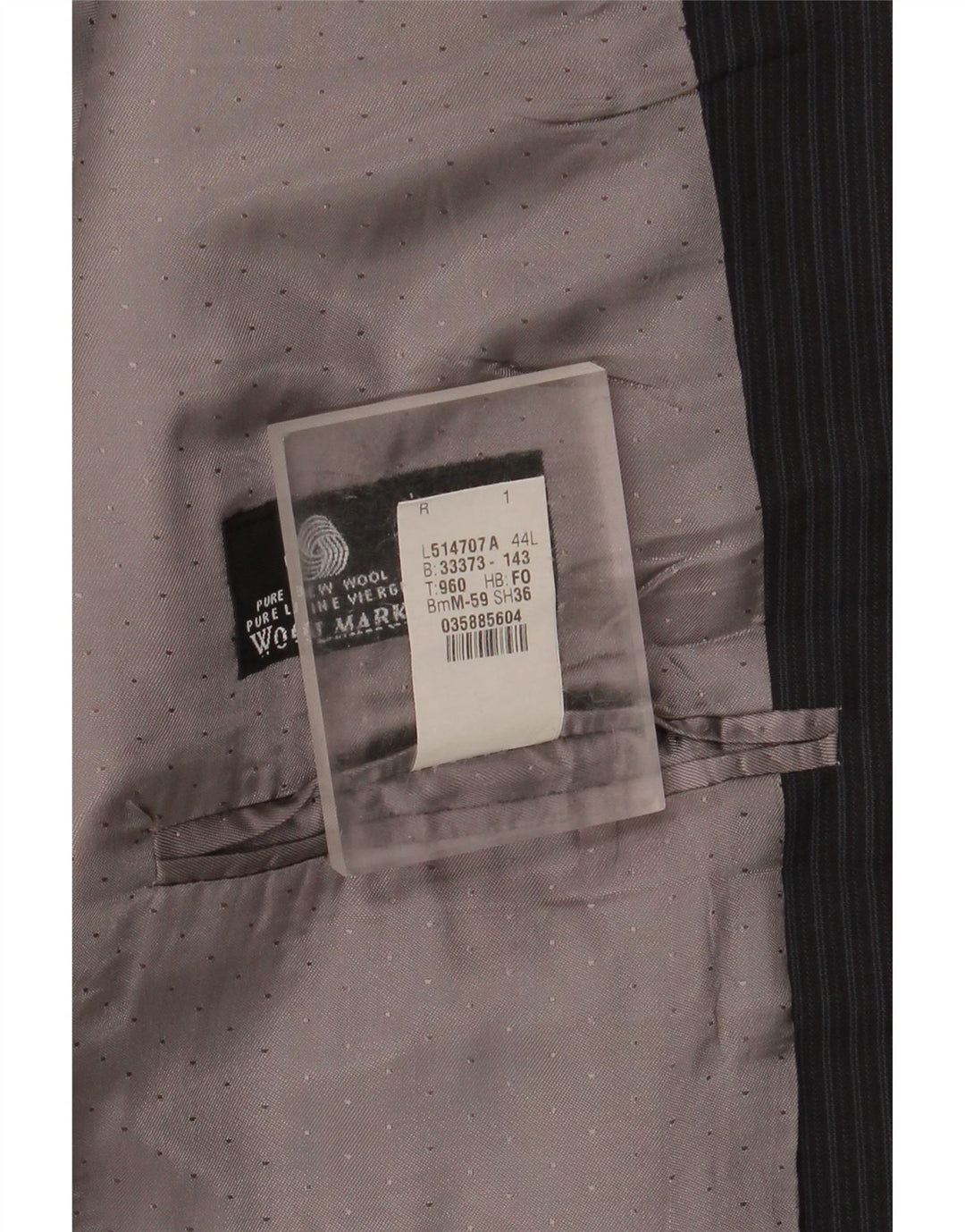 Męska marynarka Calvin Klein Longline UK 44 2XL Czarna w prążki Nowa wełna