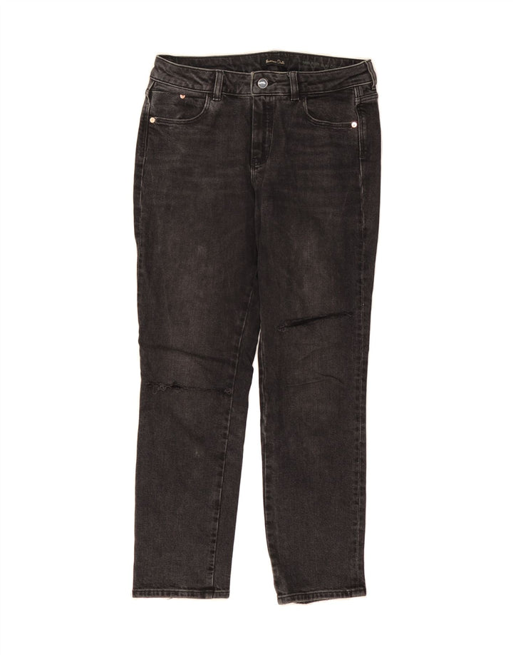MASSIMO DUTTI Womens Mid Rise Cropped Jeans EU 38 Small W28 L27 Black Vintage Massimo Dutti and Second-Hand Massimo Dutti from Messina Hembry 