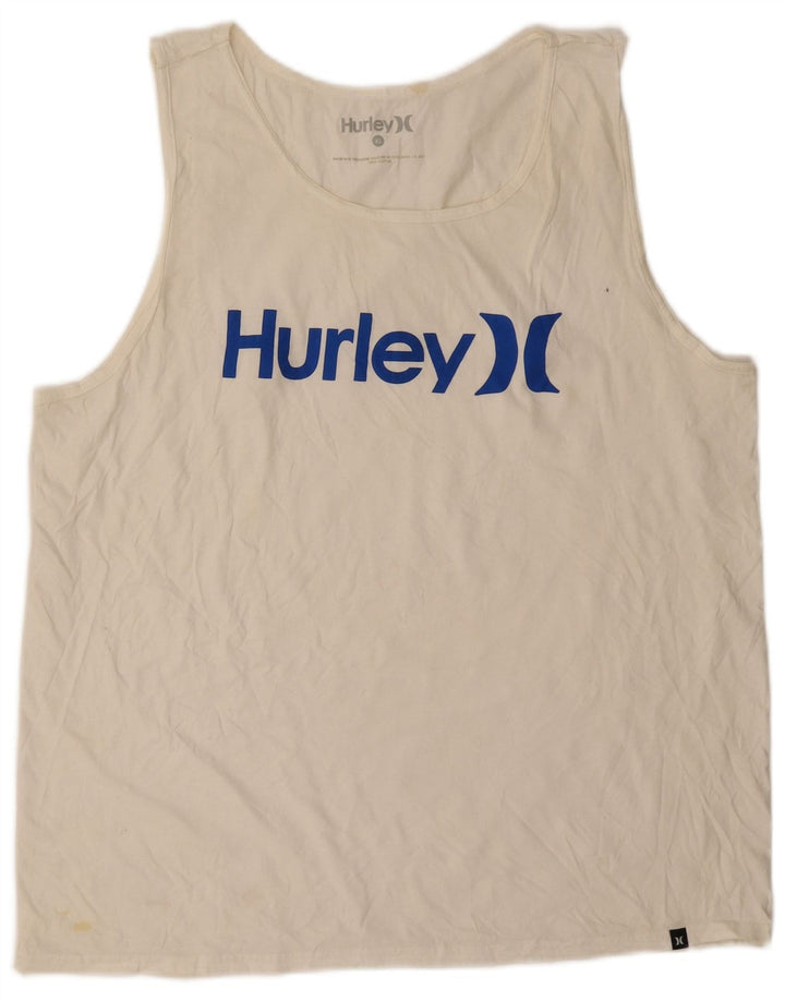 Męska kamizelka z grafiką HURLEY XL, biała, bawełniana