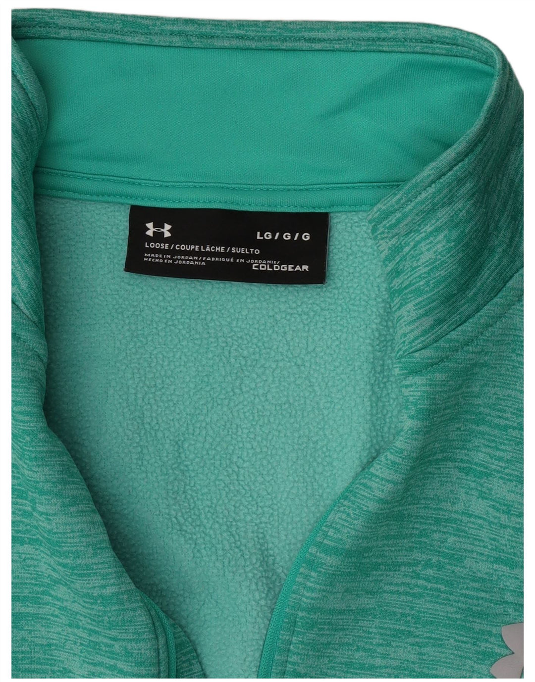 Męski sweter Under Armour z zamkiem błyskawicznym, duży, turkusowy, nakrapiany