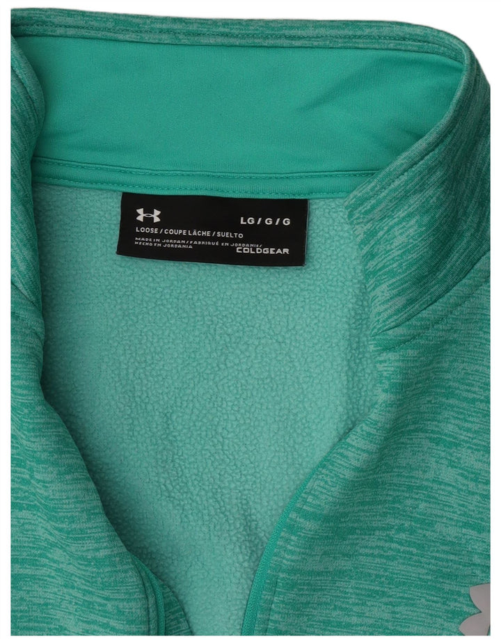 Męski sweter Under Armour z zamkiem błyskawicznym, duży, turkusowy, nakrapiany