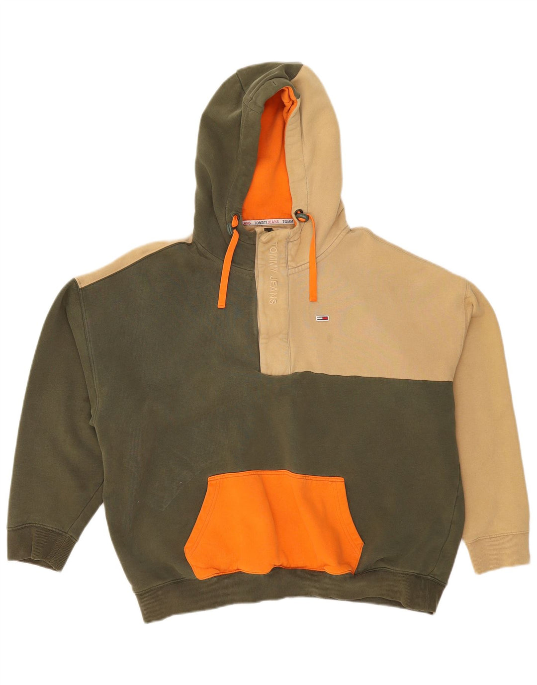 TOMMY JEANS Męski sweter oversize z kapturem i zamkiem błyskawicznym, w kolorze średniej zieleni