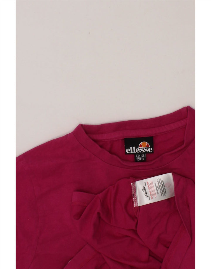 ELLESSE Girls Graphic T-Shirt Top 12-13 Years Pink Cotton Vintage Ellesse and Second-Hand Ellesse from Messina Hembry 